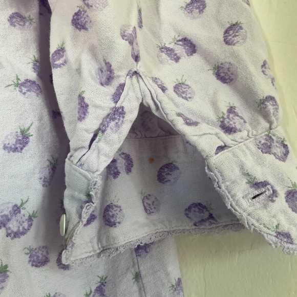 Eileen West Vtg 1991 Floral Long Sleeved Purple Lavender Cottagecore Nightgown - Picture 8 of 9